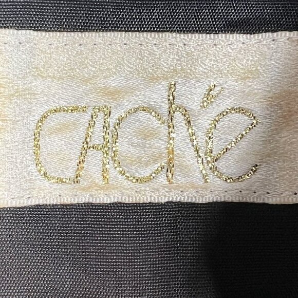 Caché Womens S Black Zip Up Blazer Silver Piping Structured Fit Career Office - Picture 12 of 15